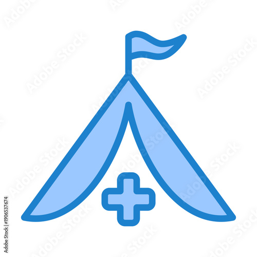 Field Hospital Icon - Blue Style