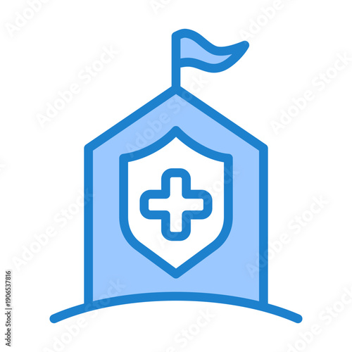 Emergency Shelter Icon - Blue Style