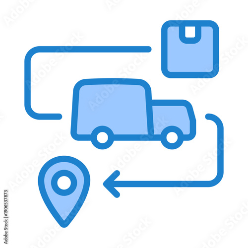 Supply Distribution Icon - Blue Style