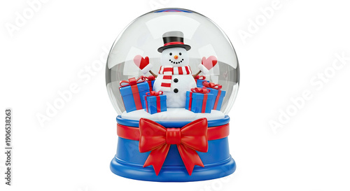 Snow globe with snowman and gifts