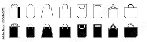 Shopping bag set icons. For Shop and market. Take it and Buy it.