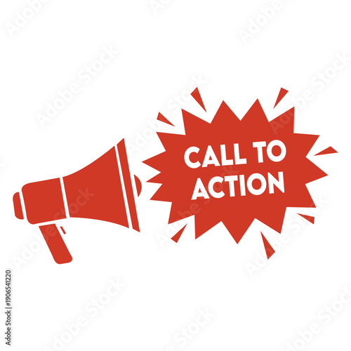 Megaphone with call to action message for marketing and advertising campaigns