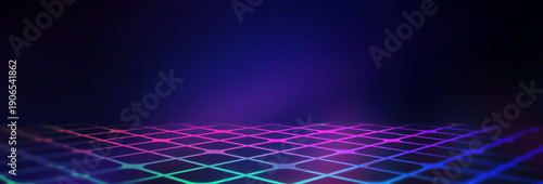 Dark abstract background with neon glow