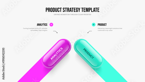 Service Briefing 2 Option Infographic Frame Layout. Professional Showcase Two Element Diagram Slide Template. Digital Growth Presentation Design Vector Illustration.