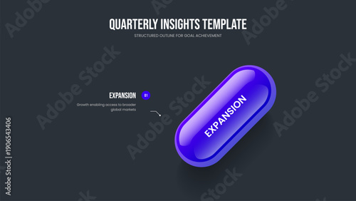 Modern Overview One Element Diagram Presentation Template. Corporate Development Slide Layout Vector Illustration. Business Report 1 Option Infographic Slideshow Design.