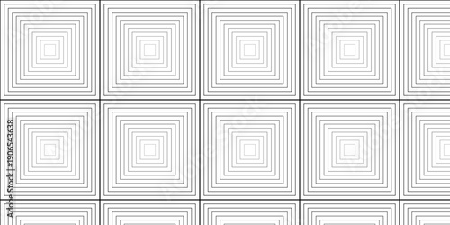 Geometric Pattern of Concentric Squares in a Grid Layout, Illustration, Close-up View