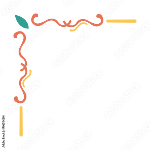 Hand Drawn Colorful Corner Frame