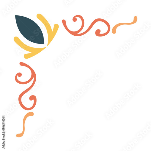 Hand Drawn Colorful Corner Frame