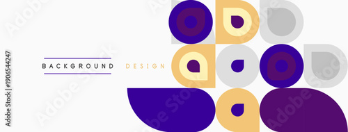 Abstract geometric shapes, purple, gold, gray. Minimalist design, clean lines, modern aesthetic. Background element for various projects.