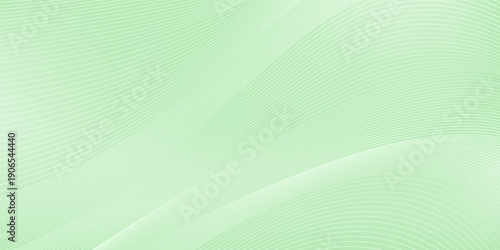 Abstract light green background with smooth flowing wavy lines and subtle gradient texture.eps10