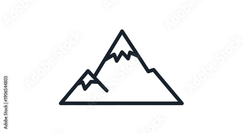 Minimalist mountain range icon design illustration suitable for various creative concepts