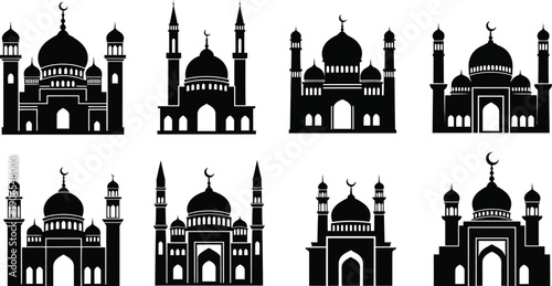 Collection of mosque silhouettes