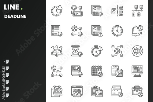 Deadline Icon pack for your website, mobile, presentation, and logo design. Deadline Icon outline design. Vector graphics illustration and editable stroke.