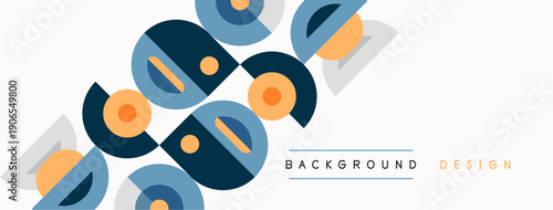 Abstract geometric shapes overlap, creating modern background design. Soft colors, simple forms, clean aesthetic.