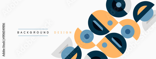 Abstract geometric shapes, orange, gray, blue. Minimalist design, clean lines, modern aesthetic. Background element for projects.