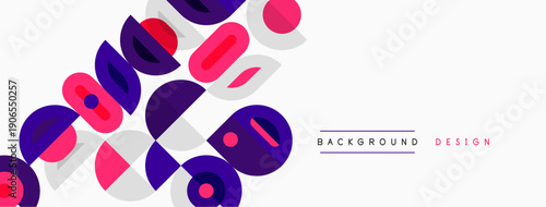 Abstract geometric shapes, vibrant colors, modern design. Minimalist composition with overlapping elements, clean aesthetic.