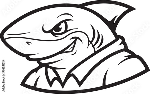 Shark mascot head logo – Bold cartoon shark character vector illustration
