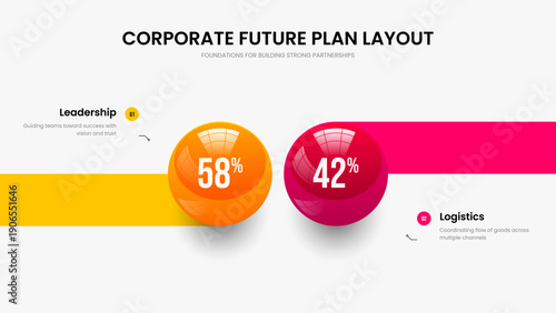 Medical Proposal 2 Option Infographic Presentation Template. Clean Review Two Element Diagram Slide Design. Corporate Visualization Frame Layout Vector Illustration.