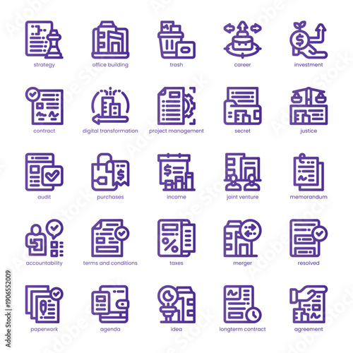 Corporate Deal Icon pack for your website, mobile, presentation, and logo design. Corporate Deal Icon line basic color design. Vector graphics illustration and editable stroke.