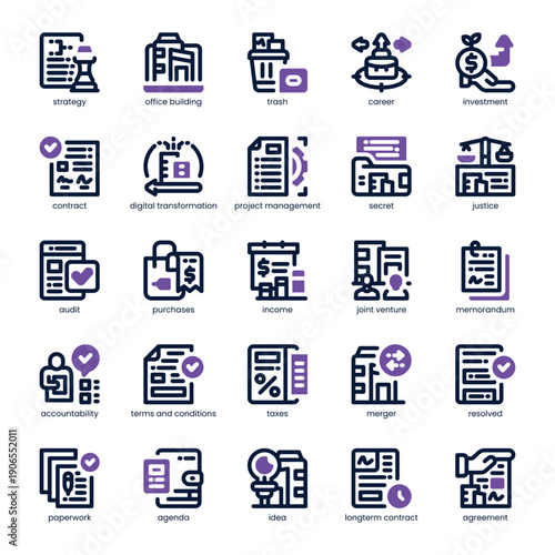 Corporate Deal Icon pack for your website, mobile, presentation, and logo design. Corporate Deal Icon dual tone design. Vector graphics illustration and editable stroke.