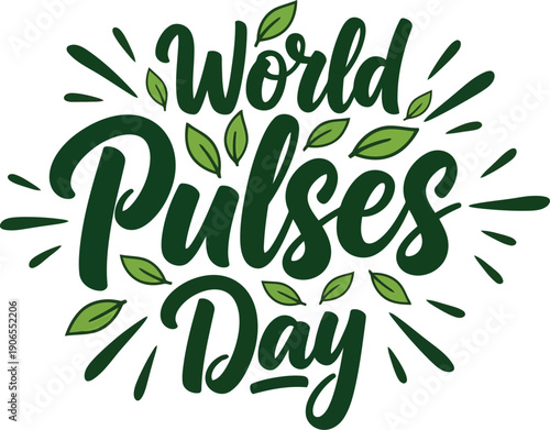 Celebrate World Pulses Day with Fresh Greens and Vibrant Typography Design
