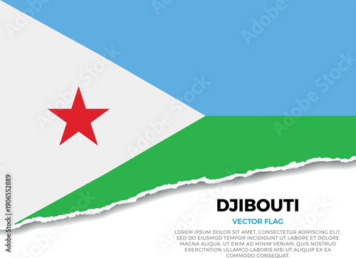 Flag of Democratic Republic of the Congo. Creative Torn Paper Edge Effect on transparent background