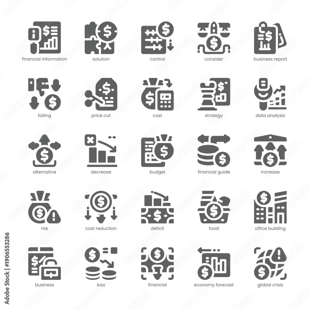 Fototapeta premium Diflation Icon pack for your website, mobile, presentation, and logo design. Diflation Icon solid design. Vector graphics illustration and editable stroke.