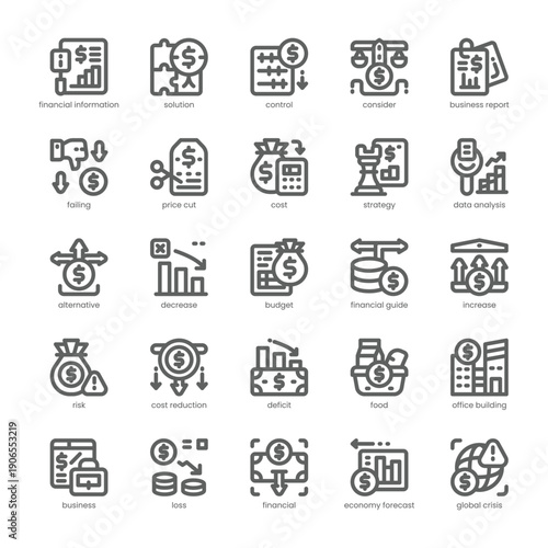 Diflation Icon pack for your website, mobile, presentation, and logo design. Diflation Icon outline design. Vector graphics illustration and editable stroke.