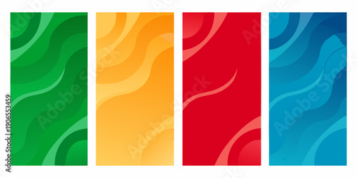 Abstract vertical stripes in vibrant green yellow red and blue hues