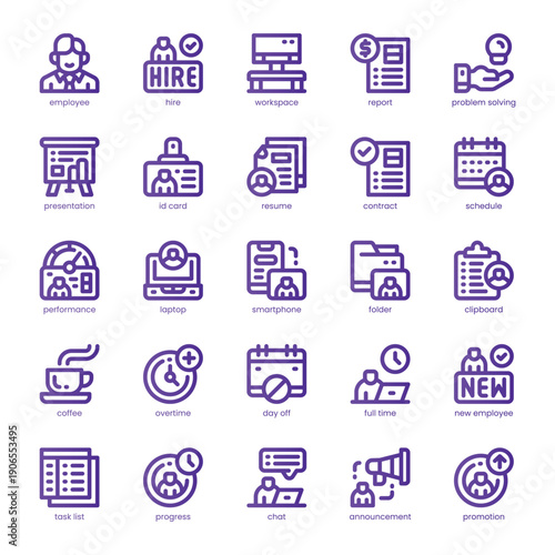 Employee Icon pack for your website, mobile, presentation, and logo design. Employee Icon line basic color design. Vector graphics illustration and editable stroke.