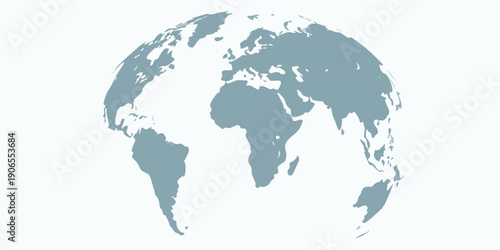 Stylized world globe illustration with continents and oceans depicted in blue