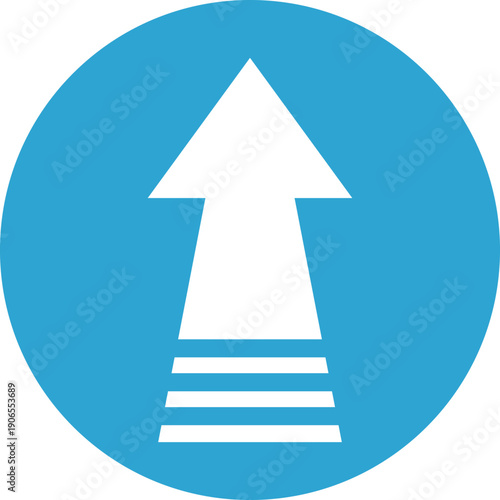 上昇矢印　ボタン　青