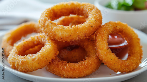 Deep-fried squid circles fast food