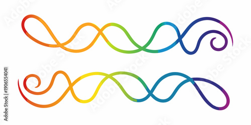 Colorful swirling ribbons forming abstract wave like shapes
