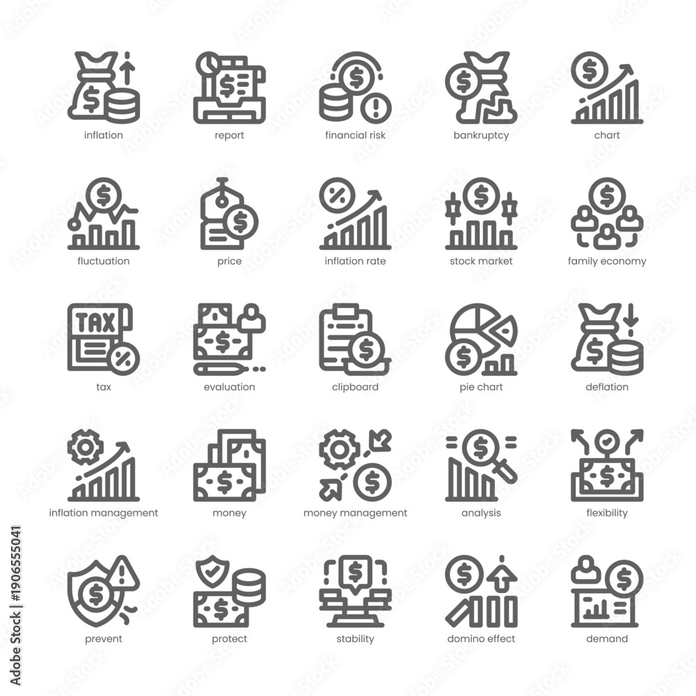 Fototapeta premium Inflation Icon pack for your website, mobile, presentation, and logo design. Inflation Icon outline design. Vector graphics illustration and editable stroke.