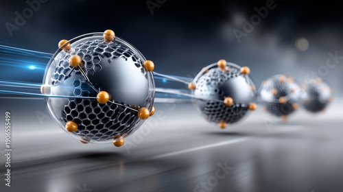 Wallpaper Mural Molecular structures move in a digital world, showcasing connectivity and energy flow Torontodigital.ca