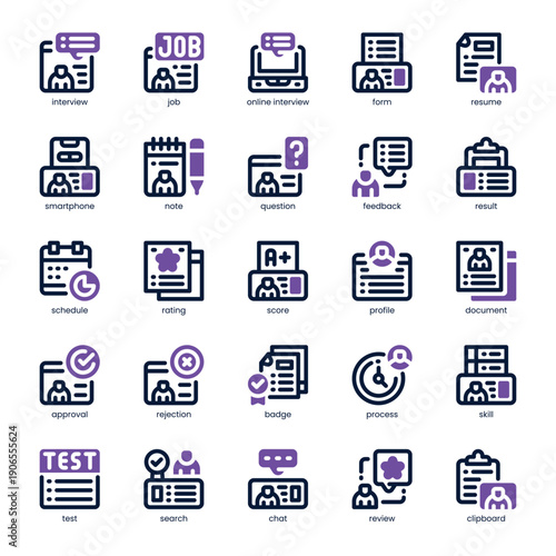 Interview Icon pack for your website, mobile, presentation, and logo design. Interview Icon dual tone design. Vector graphics illustration and editable stroke.