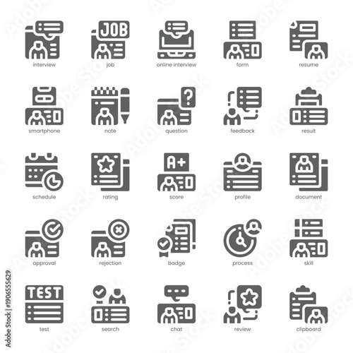 Interview Icon pack for your website, mobile, presentation, and logo design. Interview Icon solid design. Vector graphics illustration and editable stroke.