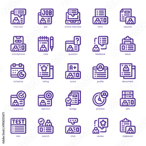 Interview Icon pack for your website, mobile, presentation, and logo design. Interview Icon line basic color design. Vector graphics illustration and editable stroke.