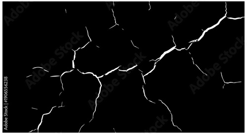 Cracked black surface with glowing white lines