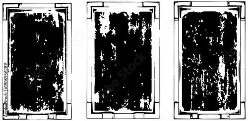 Distressed industrial panels with worn metallic frames