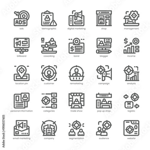 Target Audience Icon pack for your website, mobile, presentation, and logo design. Target Audience Icon outline design. Vector graphics illustration and editable stroke.