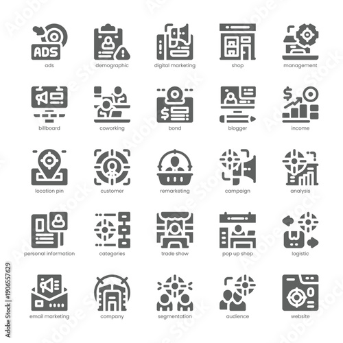 Target Audience Icon pack for your website, mobile, presentation, and logo design. Target Audience Icon solid design. Vector graphics illustration and editable stroke.