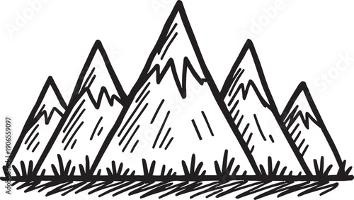 Graphic illustration of organic grass plant isolated doodle for use in floral patterns and backgrounds