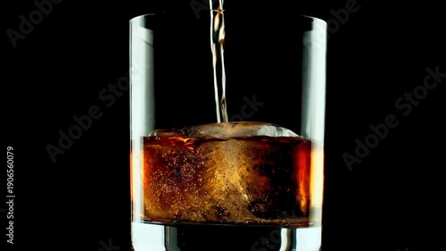 glass of cola with ice