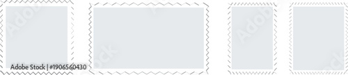 Postage stamp borders set vector shape