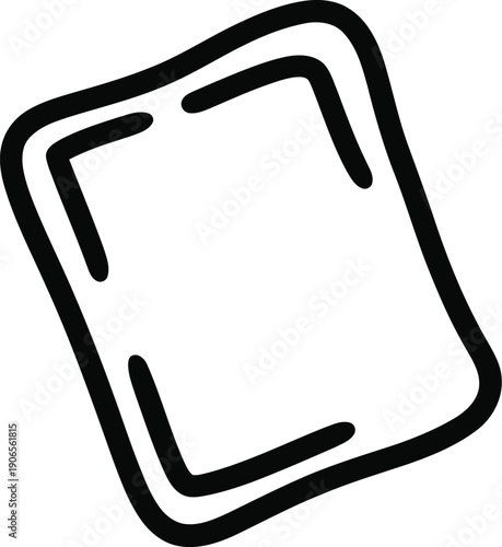 Simple, slightly warped, rectangular shape with a thick double border serves as a blank placeholder element for design.