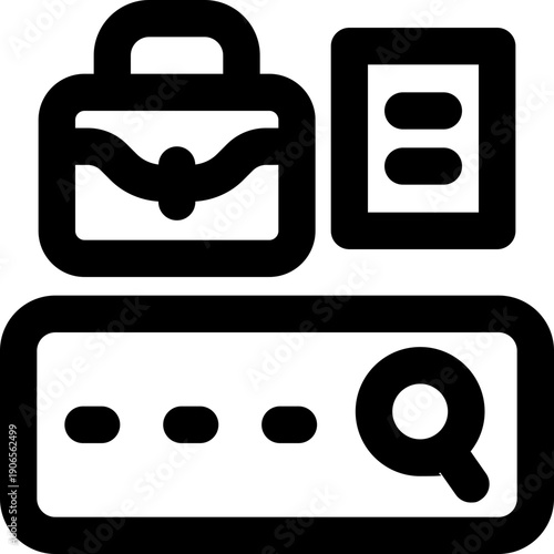 job search line icon. Clean and minimalist vector icon for websites, mobile apps, presentations, and logos. Fully scalable and customizable for any project.