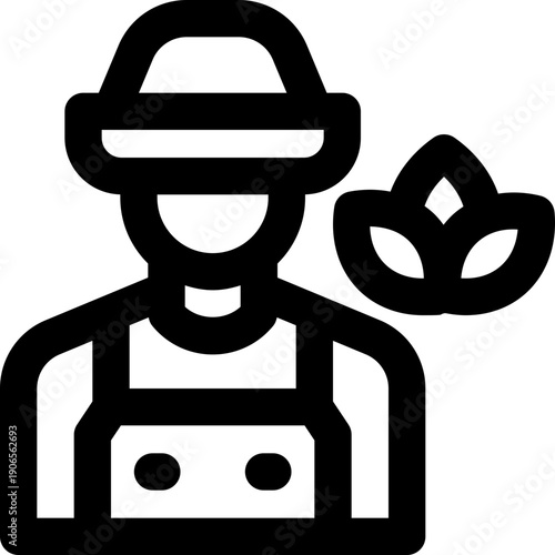 farmer line icon. Clean and minimalist vector icon for websites, mobile apps, presentations, and logos. Fully scalable and customizable for any project.