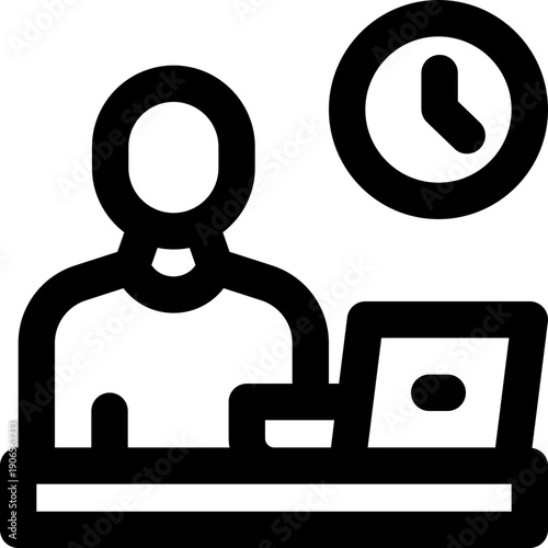 freelancer line icon. Clean and minimalist vector icon for websites, mobile apps, presentations, and logos. Fully scalable and customizable for any project.